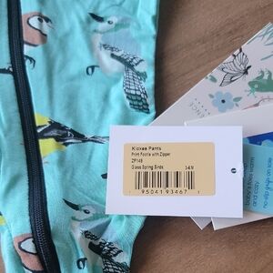 Kickee Pants Aqua Bird Print Footie